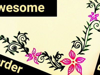 How to make beautiful border design on paper for school project file ? project borders design
