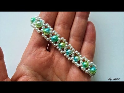 How to make beginners pearl bracelet  Easy design