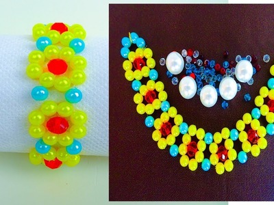 How to make colorful pearl beaded bracelet|beaded bracelet making tutorial|jewelary making