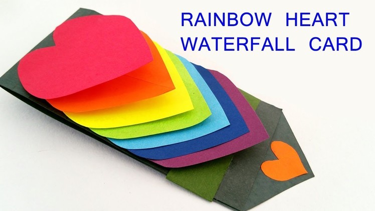 How to Make DiY Rainbow Heart | Love Waterfall Card for Valentines Day | Diy Step by Step Tutorial