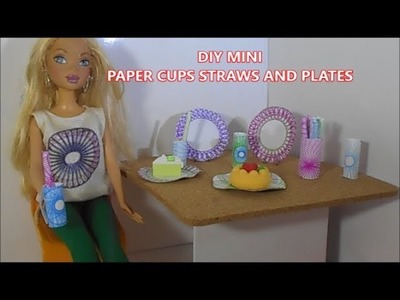 HOW TO MAKE DOLL PLATES CUP AND STRAWS!