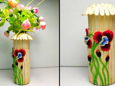 How to make Flowerpot from popsicle sticks | How to make Flowerpot from ice cream sticks
