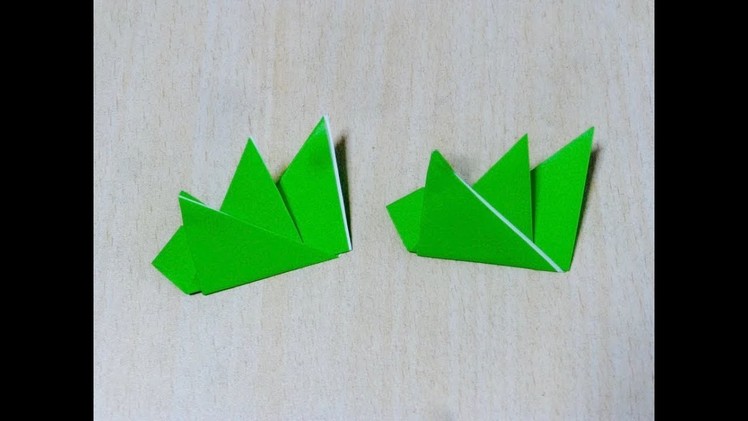 How to make grass. Origami. The art of folding paper.