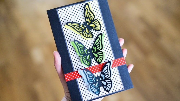 How to make : Greeting Card with Butterflies | Kartka z Motylami - Mishellka #281 DIY