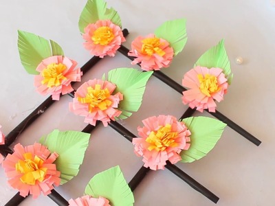 How to Make Paper Flower for Wall Hanging Decoration Ideas At Home.Beautiful Ideas.tutorials