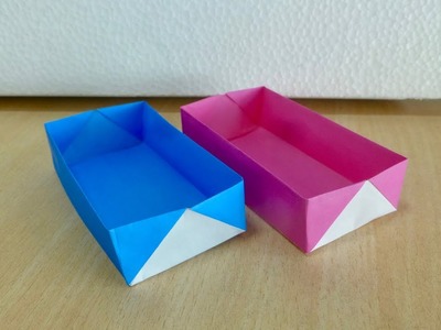 How to make Rectangular box. Origami. The art of folding paper.