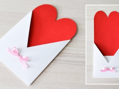 How to make : Simple Envelope with a Card Heart | Koperta z Kartką Serce - Mishellka #280 DIY