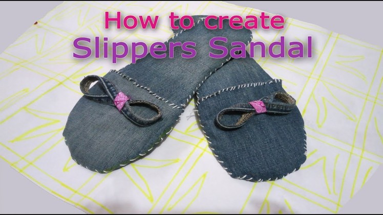 How To Make Slippers Sandal At Home| Old Waste Jeans Using Slippers Shoe Create | DIY