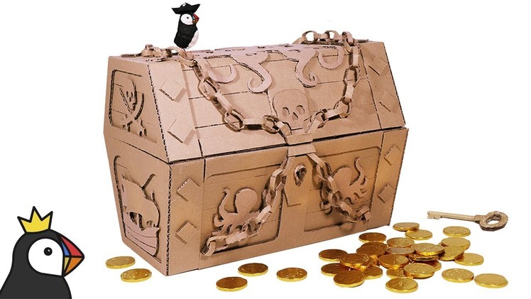 How to Make TREASURE CHEST with a Lock from Cardboard