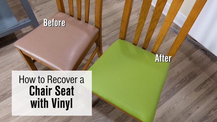 How to Re-cover a Chair Seat with Faux Leather. Vinyl Fabric