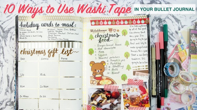 How to Use Washi Tape in Your Bullet Journal | 10 Ways | Bullet Journal Hacks