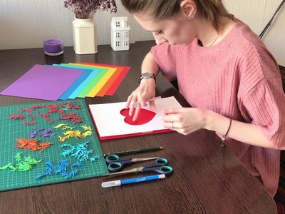 Making of paper art Rainbow Heart | Timelapse | Margaret Scrinkl