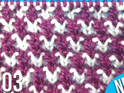 New Double Color Knitting Design Tutorial 2018 #103