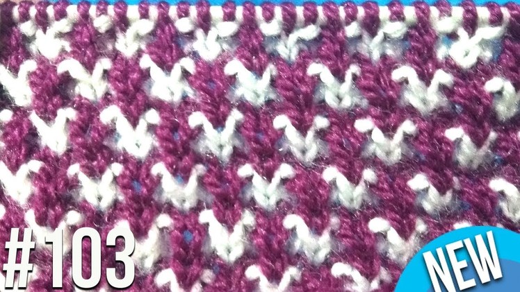 New Double Color Knitting Design Tutorial 2018 #103