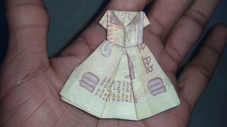 Origami money frock with indian currency. 10 rupee frock. How to make currency frock