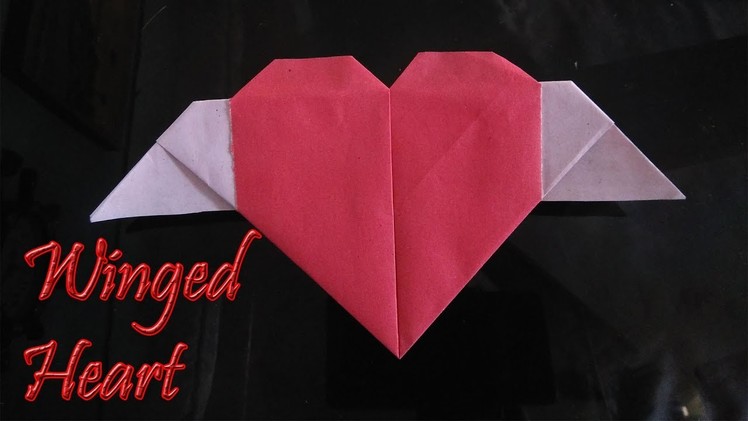 Origami winged heart making video easy with a4 colour paper