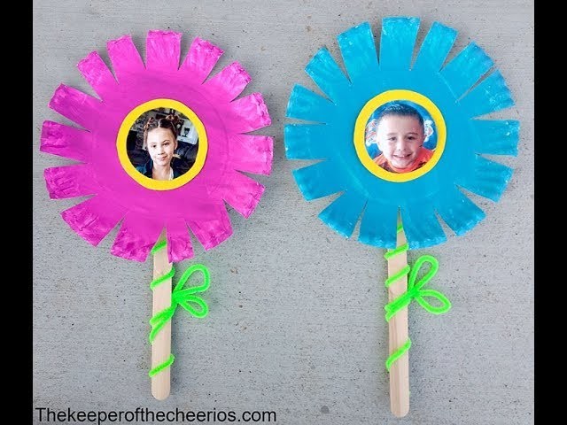 Paper plate photo flowers