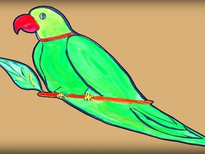 Parrot drawing step by step - how to draw a bird step by step - Simple Crafts Drawing