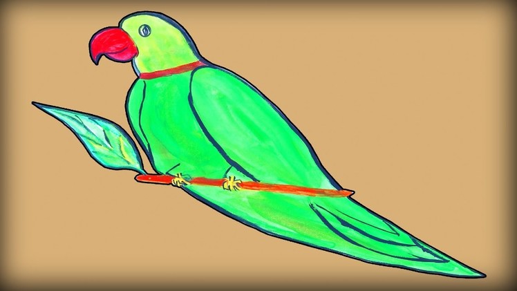 Parrot drawing step by step - how to draw a bird step by step - Simple Crafts Drawing