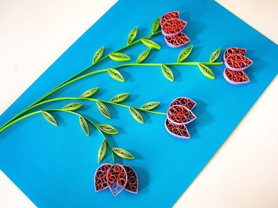 Quilling Flower design card -  How to Make   Greeting Card - Quilling Flowers - TheCrafty Tube ????