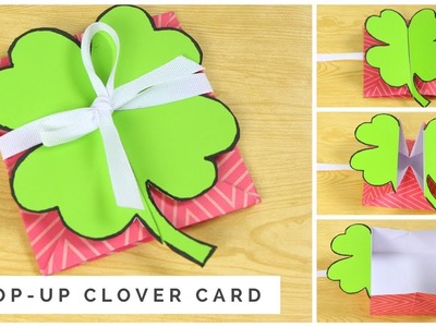 St. Patrick's Day Crafts - Clover Shamrock Pop-Up Card - How to Make a Pop-Up Card Tutorial