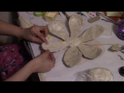 The beginning of a paper mache flower prt.1
