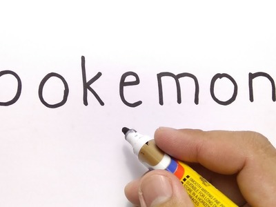 VERY EASY ! How to turn word POKEMON into CARTOON for kids. learn how to draw