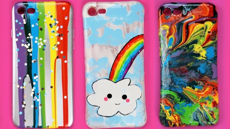 3 DIY RAINBOW PHONE CASES | Easy & Cute Phone Projects & iPhone Hacks ????????????