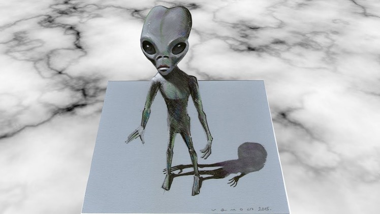 3D ALIEN ✅ - How to Draw Alien - Trick Art on Paper - Vamos