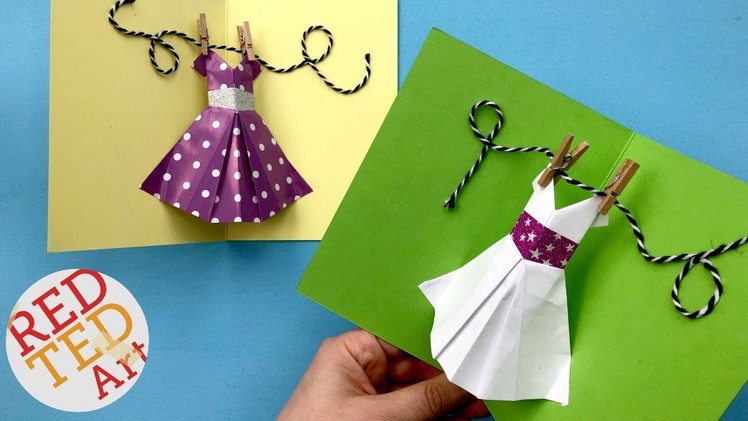 3D Pop Up Dress Card DIY - perfect Mother's Day Card - Prom Card DIY or DIY Wedding Card Idea
