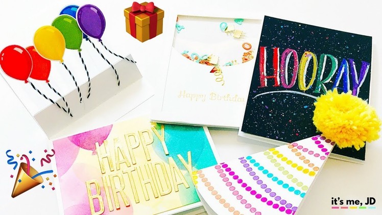 5 DIY BIRTHDAY CARDS IDEAS | Quick and Easy Birthday Card | Handmade and Simple
