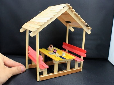 5 Easy DIY Miniature Gazebo - Relaxing Hut | Chopstick & Popsicle Stick Crafts