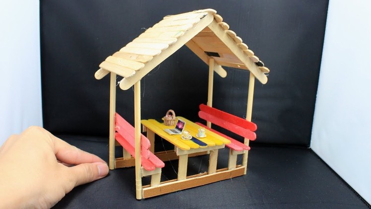 5 Easy DIY Miniature Gazebo - Relaxing Hut | Chopstick & Popsicle Stick Crafts