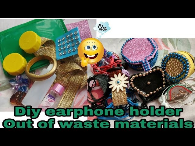 7 ideas to make earphone holder with waste materials || Diy earphone holder