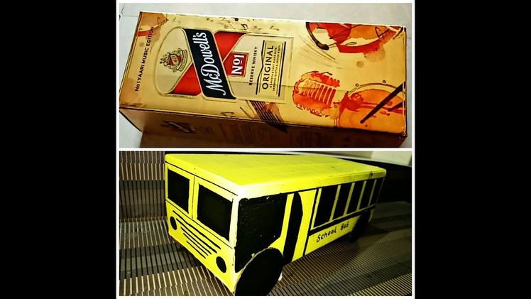 Best out of Waste School Bus | Recycle Box Cardboard DIY