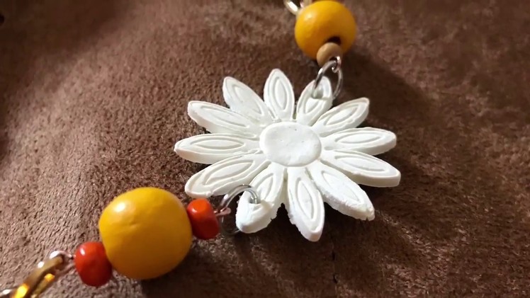 DIY Daisy Necklace Made from Air Dry Clay