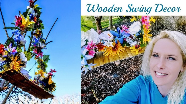 Diy Dollar Tree Spring Decor. Wooden Floral Swing "NEW 2018"