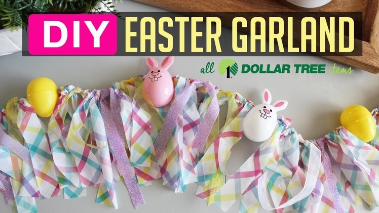 DIY Easter Egg Garland Decoration with Dollar Tree items! Quick & Easy!!