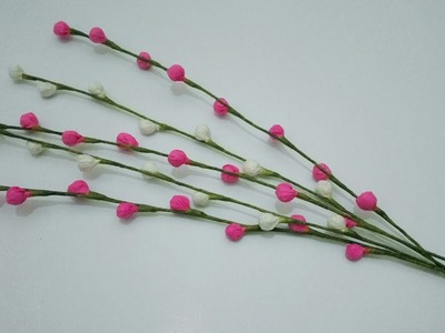 Diy easy and simple paper flower.bunga dari kertas krep