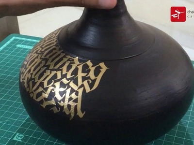 DIY Easy Calligraphy Terracotta Pot Art Demo with Instructions