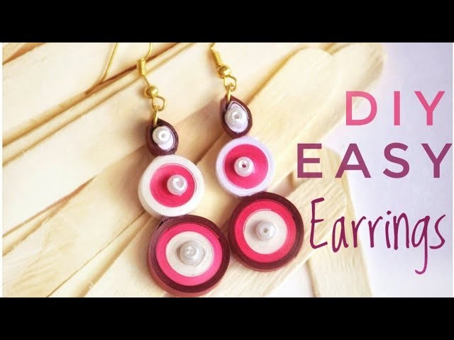 DIY EASY EARRINGS.QUILLING PAPER EARRINGS