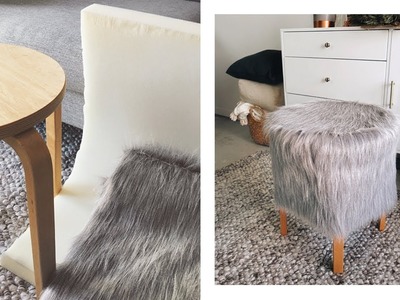 DIY Faux Fur Stool or End Table | withwendy