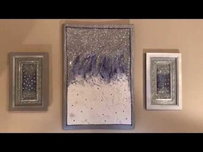 DIY Glitter and Paint Wall Art. Dollar Tree Items