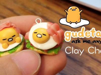 DIY Gudetama Bacon Sandwich Polymer Clay Charm "Lazy??"