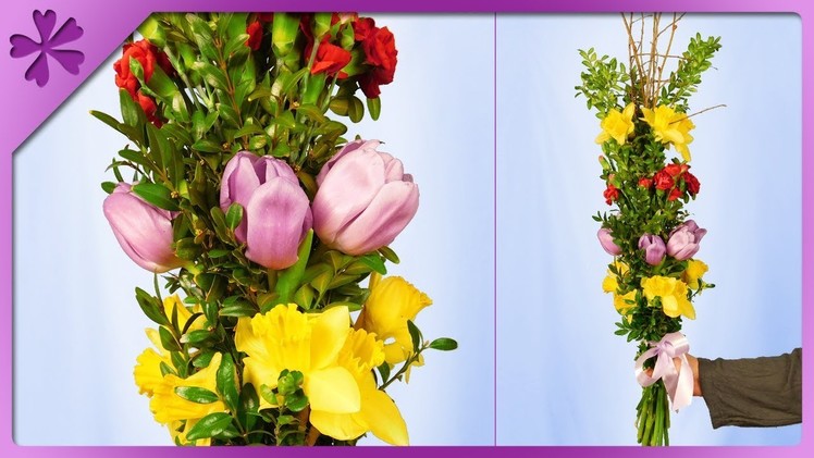 DIY How to make Easter palm decoration out of fresh flowers (ENG Subtitles) - Speed up #460