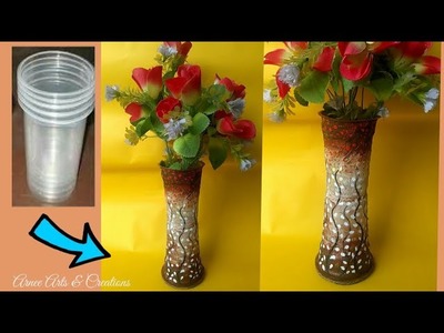 DIY II Flower pot made with disposable plastic glass