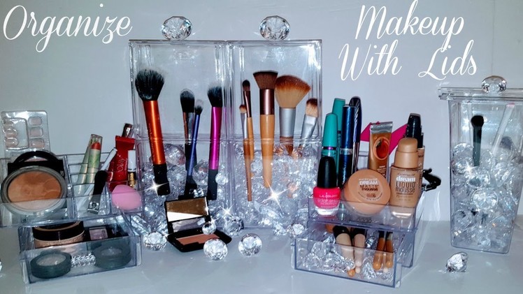 DIY Makeup Organizer "BRUSH" Storage LIDS using Dollar Tree Items - AVOID GERMS & BACTERIA OMGGGG