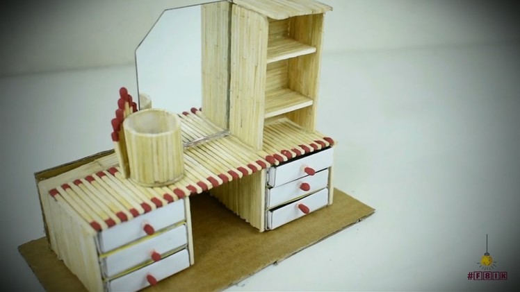 DIY Miniature Jewelry Box (Made with Match Sticks!) DRESSING TABLE || F8ik