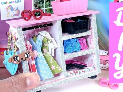 DIY Miniature Wardrobe Closet, Clothing, & Accessories  - Collab with Red Ted Art