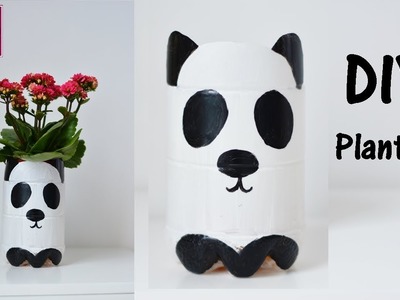DIY Panda Planter | Recycle waste plastic bottle | प्लास्टिक के बोतल से बनाये डेकोरेटिव प्लांटर |